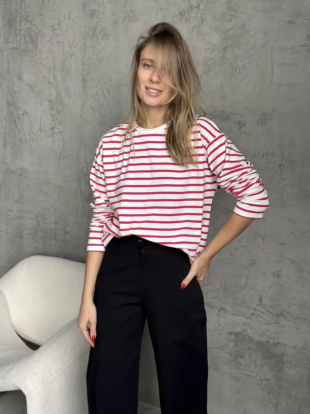 Wolfeel 2025 Summer Long Sleeve Striped T-Shirts Women Basic Casual Tops Female Cozy Loose Cotton Tees Harajuku T Shirt New
